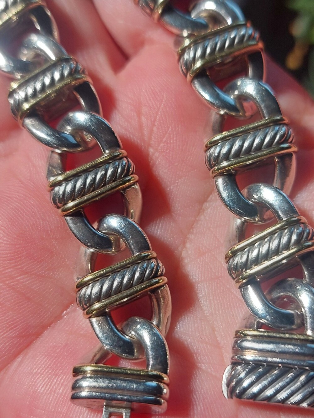 David Yurman Two-Tone Sterling & 18k Gold Madison Link Bracelet - Picture 11 of 11